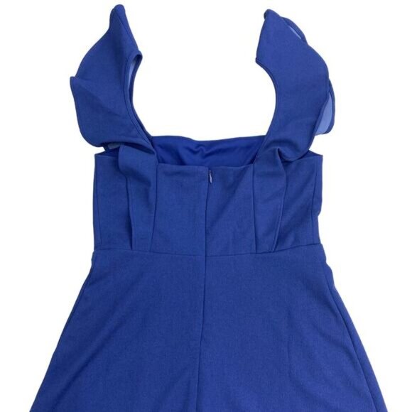 NWT BCBG Paris Ruffle Strap Mini Dress Sz Small Blue - Picture 5 of 6